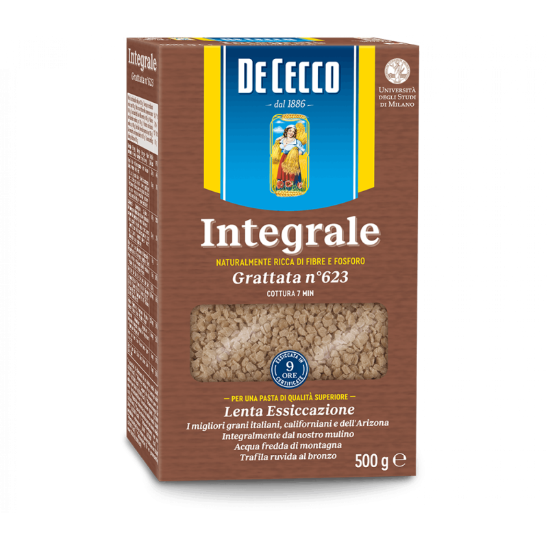 Pasta Integrale Grattata De Cecco - confezione da 500 g - Spesa Doc