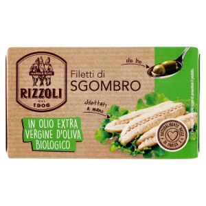 Filetti di Sgombro in Olio Extra Vergine di Oliva Biologico Rizzoli - 90 g