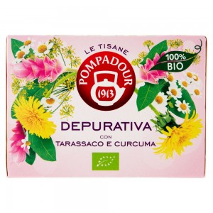 Tisana Depurativa Bio con Tarassaco e Curcuma 15 Bustine Pompadour - 30 g