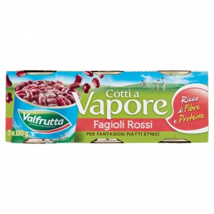 Fagioli Rossi Cotti a Vapore Valfrutta - 3 x 150 g 