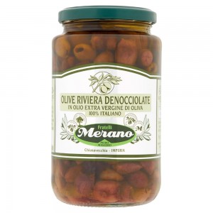 Olive Riviera Denocciolate in Olio Extra Vergine 100% Italiano Merano - 500 g