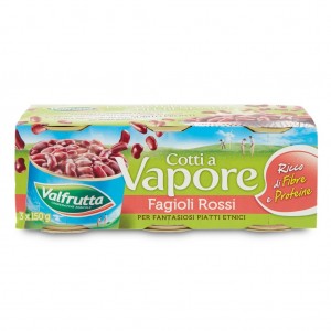 Fagioli Rossi Cotti a Vapore Valfrutta - 3 x 150 g 